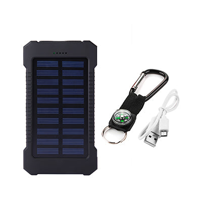 Solar Power Bank Dual Ports USB Charger for Smartphones Compatible with iPhone