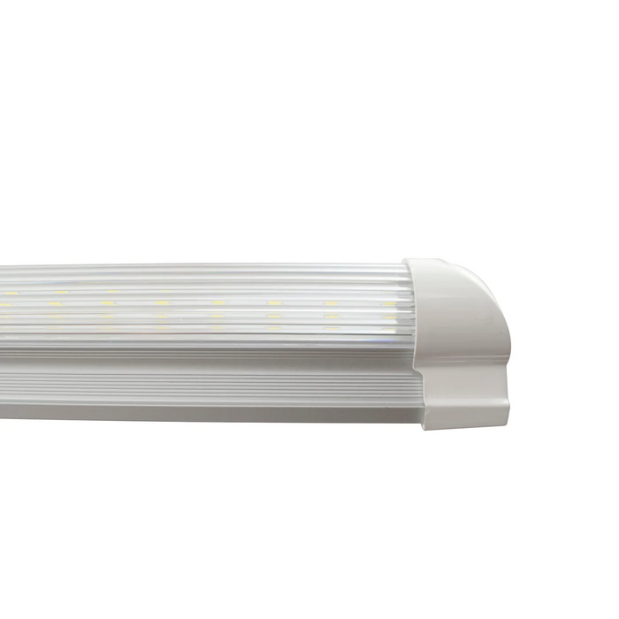 4 Feet LED Integrated Tube Light w/ Striped Cover 22 Watt 5000K AC100-250V Listed Certified (2-Pack)