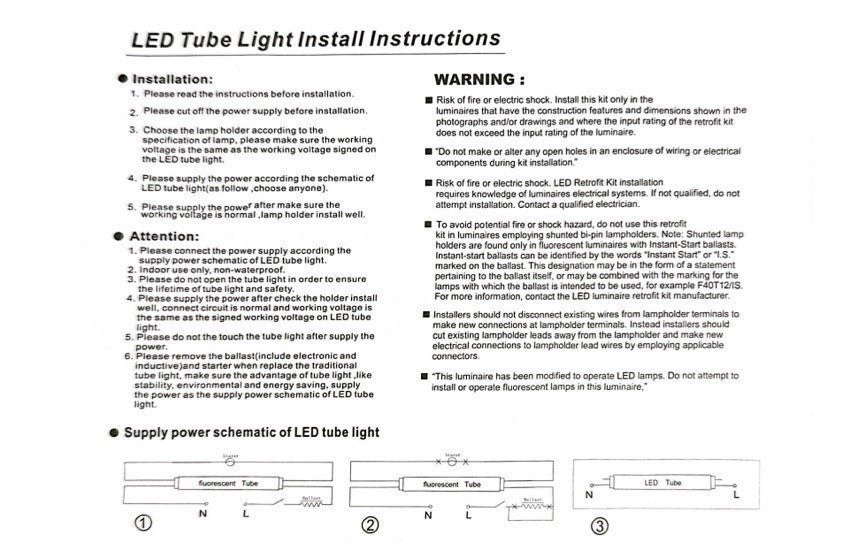 4-Pack 4FT T8 LED Tube Light w/ Striped Cover  22 Watt 5000K AC100-277V (4-pack)
