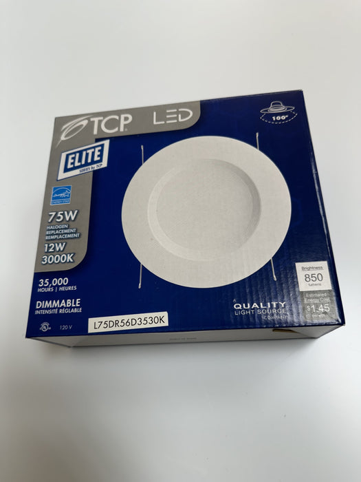 Recessed Downlight Dimmable LED by TCP 12 Watt 3000K 850 Lumens UL Classified (6-pack)