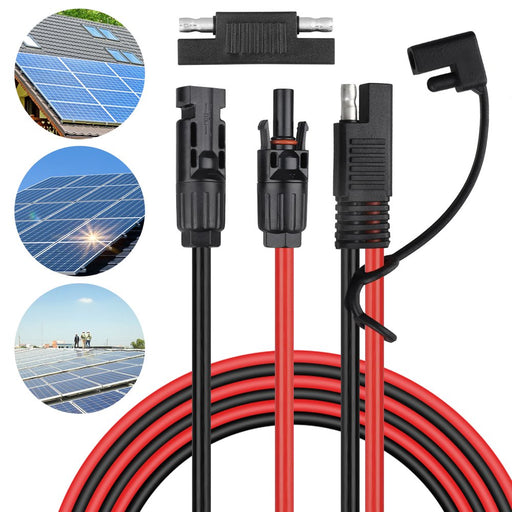 24Inch SAE to SAE Extension Cable Quick Disconnect Connector,  10AWG Solar Panel Connector to SAE Adapter Cable for Automotive, Solar Panel Panel SAE Plug, Motorcycle Cars Tractor